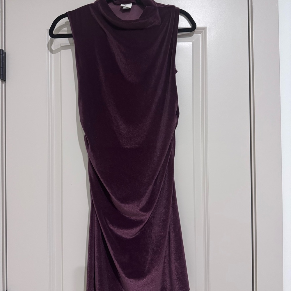 a new day Sleeveless Velvet Dress in Deep Plum
